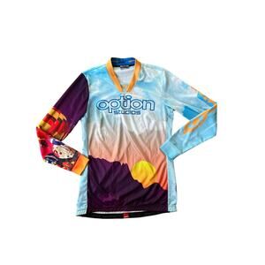 Option Studios Skydiving Jersey, Medium, Moisture Wick, Panal Vents, Sunset